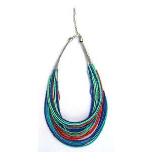Collar de Corazón con Cuentas de Vidrio Multicolor de Artesanos Indios Vivid Fusion MAE, Joyería de Diseño para Mujer, para Fiestas, Venta al Por Mayor Exclusiva - Product Image 4