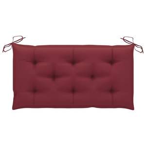 Banc de patio en teck naturel avec tissu polyester rouge vin, mobilier d'extérieur élégant - Product Image 6
