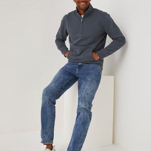 Sudadera de Invierno para Hombre, Estilo Moderno, Media Cremallera, Manga Larga, Teñido Liso, 100% Algodón, Secado Rápido, Estilo Urbano, Alta Calidad, Precio Bajo - Product Image 2