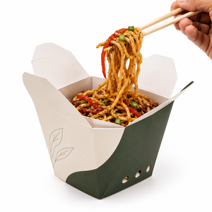 Premium Disposable Kraft Paper <b>Takeaway</b> Box With Gold Foil Design For Noodles Self Erecting Food <b>Container</b> - Product Image 3