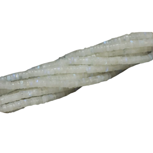 Cuentas Heishi de piedra lunar arcoíris natural de calidad, forma de neumático liso, cuentas de piedra lunar arcoíris natural con corte de rueda liso, venta al por mayor - Product Image 5