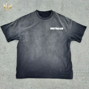 เสื้อยืดผู้ชายทรงโอเวอร์ไซส์ พิมพ์ลายกราฟิกลิงแบบวินเทจ ผ้าฝ้ายถัก 100% ซักย้อมสีซีดแบบซันเฟด พิมพ์ลายด้วยเทคนิค DTG แบบกำหนดเอง - Product Image 4