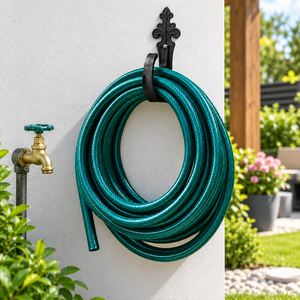 Tuyau d'arrosage de jardin flexible en PVC avec fil de polyester renforcé, diamètre 12,5 mm/16 mm, compatible avec enrouleur mural, pression 7 bars - Product Image 1