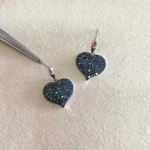 Pendientes Colgantes de Diamantes Azules de 1.54 Quilates, Plata de Ley 925, Corte Redondo, Diamantes Naturales con Color Mejorado para Mujer - Product Image 3
