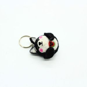 Handmade <b>Wool</b> Felt Dog Keychain Cute Animal Bag Charm - Product Image 3
