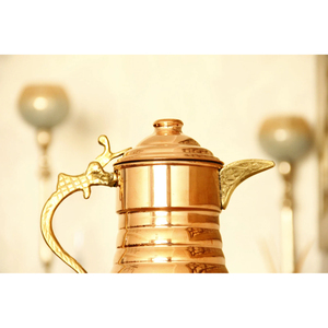 Polished Copper Water Pitcher with Lid Metal Handle 1.5L Vintage <b>Drinkware</b> for Home Wedding Banquet <b>Accessories</b> Supplies - Product Image 3
