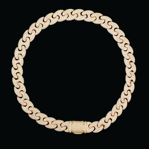 S925 Gold Plated Lab Grown Diamond Link <b>Chain</b> Necklace Hiphop Style Unisex Everyday Wear <b>Chains</b> Jewelry - Product Image 1