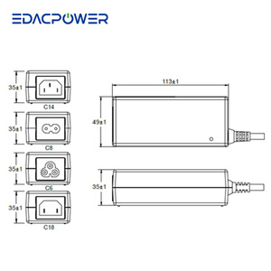 Adaptadores de Corriente CA/CC para Uso Médico EDAC POWER 5~9V 40W 8A MAX Serie EM1068XW con Eficiencia de Nivel VI - Product Image 2