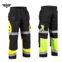 Pantaloni da Lavoro Unisex Alta Visibilità Riflettenti Traspiranti in Policotone Ripstop Multi Tasche Cargo Resistenti per Industria