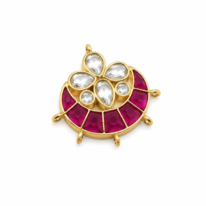 Connecteur de bijoux floral, Composant de collier floral, Composant floral Kundan, Composant de bijoux de mariée - Product Image 1