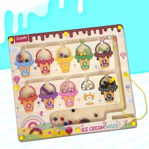 Wudly Wooden Magnetic Color Number Maze Educational Fine Motor Skills <b>Puzzle</b> <b>Board</b> for Boys Girls Aged 3 5 Counting Math Toys - Product Image 2