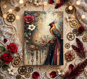Diario de Cuero con Diseño Floral de Colibrí, 200 Hojas, Estilo Vintage, Marca Herb Heritage, Cuaderno de Dibujo con Papel para Acuarelas - Product Image 3