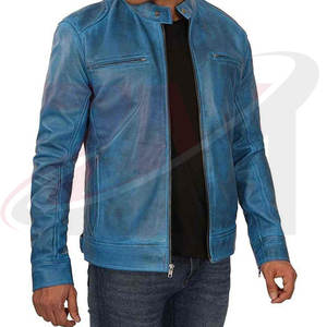 Veste en cuir pour homme de haute qualité avec impression de logo personnalisée en gros, imperméable, pour usage extérieur, veste en cuir d'hiver pour homme - Product Image 3