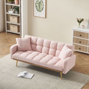 Divano Letto Rosa Regolabile da 69 Pollici per Spazi Piccoli, Ideale per Soggiorno e Camera da Letto - Product Image 3
