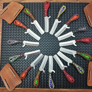 Lote al por mayor de 20 cuchillos de vaquero de acero inoxidable con mangos de madera Pakka, hojas fijas de 6 pulgadas de espiga completa, cuchillo de ranchero - Product Image 5