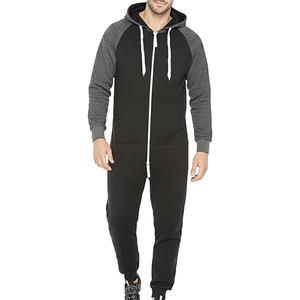 New Fashion Adult Mens Fleece Thermal Plus Size Quick Dry Breathable Plain Casual Hooded <b>Jumpsuit</b> Loungewear <b>Pockets</b> Loose - Product Image 3
