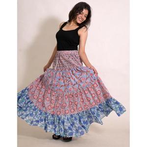 Handcrafted Cotton Patchwork Skirt Indian Printed <b>Boho</b> Maxi Skirt Lightweight Summer Festival Wear Casual High Quality - Product Image 1