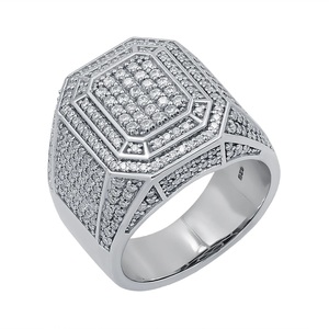 <b>Iced</b> Out Octagon Cluster <b>Ring</b> 925 Sterling Silver Hip Hop Jewelry Rhodium Plated Wedding Engagement Fine Jewelry Hip Hop Jewelry - Product Image 3