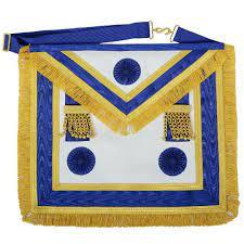 Tablier maçonnique en velours bleu avec franges dorées, col de la Franc-Maçonnerie Royal Arch brodé à la main, Régalia maçonnique personnalisée - Product Image 2