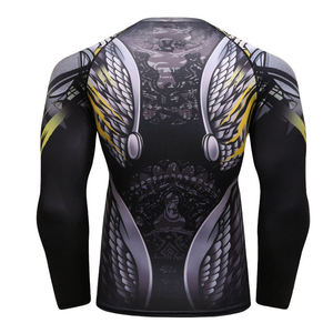 T-shirt de compression à manches longues pour homme, motif guerrier viking, mythologie nordique, haut de performance pour l'entraînement sportif et la gym - Product Image 2