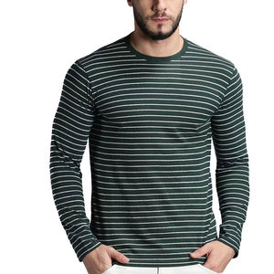 Camiseta de manga larga personalizada para hombre, de primera calidad, elegante y moderna, en color sólido, 100% algodón. - Product Image 1