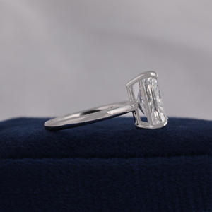 Bague de fiançailles en diamant de laboratoire taille radiant 4 carats, or 10K 14K 18K, solitaire - Product Image 2