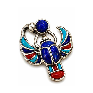 Pendentif Turquoise Ailé Égyptien de Haute Qualité, Véritable, Multicolore et Unique, pour Costume Pharaonique et Bijoux de Mode Ethnique pour Femme - Product Image 1
