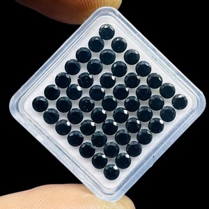 Spinelle noire naturelle 3 mm, taille diamant ronde, calibrée, pierre précieuse en vrac, prix de gros, lot de pierres précieuses en vrac pour la fabrication de bijoux - Product Image 2