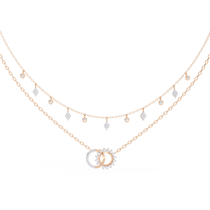 Collar de Joyería de Diamantes con Capas de Oro Rosa de 10K, 14K y 18K con Colgantes de Círculos Celestiales Entrelazados - Product Image 2