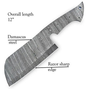 Cuchillo Burraq Personalizado Hecho a Mano con Hoja de Acero de Damasco, Multifuncional, Diseño de Gota de Lluvia, 7.5 Pulgadas, Regalo Perfecto para Actividades al Aire Libre - Product Image 1