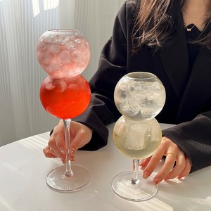 แก้วค็อกเทลทรงน้ำเต้าขนาด 15 ออนซ์ ขายส่ง INS แก้วน้ำทรงกลมยอดนิยมสำหรับบาร์ แก้วทรงกลมแบบมีฟองอากาศ แก้วแชมเปญทรงกลมสำหรับน้ำผลไม้ - Product Image 1