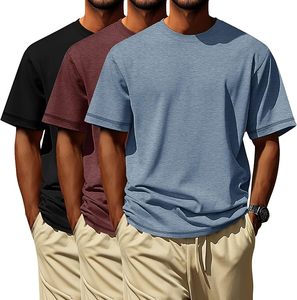 Camiseta Casual de Algodón para Hombre, Manga Corta, Cuello Redondo, Color Sólido, Transpirable, Cómoda, para Uso Diario, Fabricante de Ropa - Product Image 2