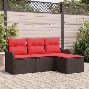 Ensemble de canapés de jardin en polyrotin marron - Product Image 1