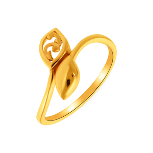 Elegant Curved Petal Gold <b>Ring</b> Luxury Gold Plated Leaf Design <b>Adjustable</b> <b>Ring</b> for Women Elegant Fashion Jewelry - Product Image 1