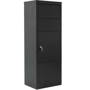 Large Heavy-Duty Black Mail Drop <b>Box</b> for Package Delivery 10.5\" X 15.5\" X 41.30\" with <b>Lockable</b> <b>Storage</b> Compartment - Product Image 1