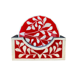 Latest 2024 Bone Inlay Eco-Friendly Tea <b>Coaster</b> Indian Handicraft Home Use Handmade Luxury Design <b>Coasters</b> Wood <b>Drinks</b> Resin - Product Image 4