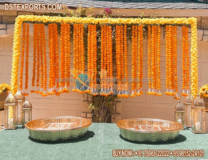 Guirnaldas de Flores Artificiales de Fibra de Vidrio, Coloridas, Modernas, Hechas a Mano, Duraderas, Decoración para Bodas y Eventos Indios - Product Image 3