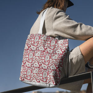 Bolsa de Mano Decorativa con Estampado de Bloques, Bolsa Amarilla para Uso en la Playa de Verano, Bolsa Lateral de Algodón Indio Estampado Sostenible - Product Image 4