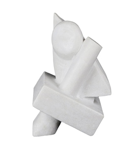 Escultura Geométrica Abstracta Moderna, Acabado en Mármol Blanco, Figura Cubista, Estatua Minimalista, Decoración Nórdica para el Hogar, Estética de Lujo - Product Image 1