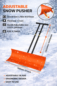 Pelle à neige en acier de 31 pouces de large, pousse-neige en métal avec poignée réglable pour allée, jardin, utilisation hivernale ODGWTO007 - Product Image 2