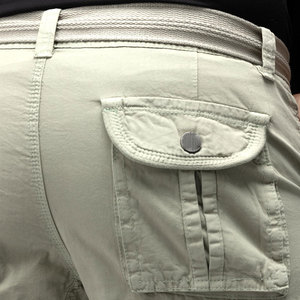 Men's Casual Cargo Shorts 100% Cotton Blend <b>Material</b> Knee Length Mid Waist Knitted Plus Size Quick Dry Summer Wear - Product Image 5