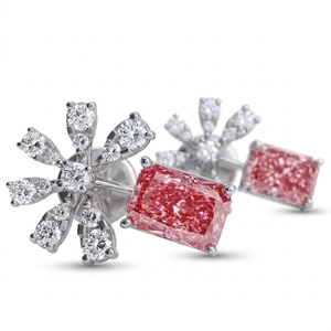 Round & Radiant Lab Grown Diamond <b>Earrings</b> in PT950 Platinum | IGI Certified 2.75 CT - Product Image 3