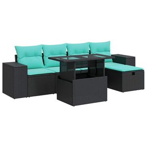 Gray Poly Rattan <b>Garden</b> <b>Sofa</b> Set With Cushions Outdoor Furniture Contemporary Design - Product Image 4