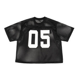 Maillot de football en mesh personnalisé pour homme – T-shirt de football américain entièrement imprimé à col en V et coupe ample - Product Image 1