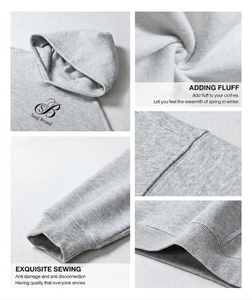 Sudadera con Capucha de Forro Polar Cálido Bordado para Hombre y Mujer, 100% Poliéster, Color Sólido, Sudadera con Capucha de Forro Polar Personalizada para Hombre - Product Image 3