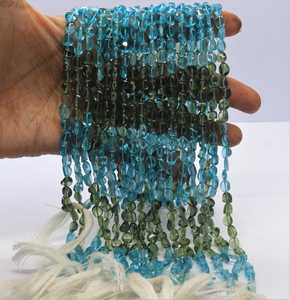 ลูกปัดอะพาไทต์สีฟ้าอ่อนทรงหยดน้ำขนาด 5-6 มม. หลายสี เขียว น้ำเงิน ลูกปัดพลอยอะพาไทต์ 13 นิ้ว สำหรับทำเครื่องประดับ - Product Image 2