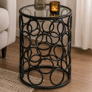 Modern Matte Black Hexagon Nesting Side <b>Tables</b> Set of 2 Geometric Metal Accent End Coffee <b>Table</b> for Living Room Couch Bedside - Product Image 3