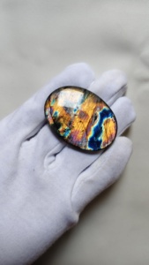 Venta al por mayor de gemas ORGÁNICAS: Labradorita Arcoíris Natural, Corte Ovalado, Fuego Azul Púrpura, Gema Dorada, Tamaño Personalizado, Cabujón Suelto - Product Image 2