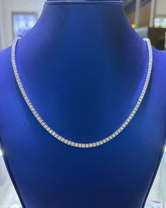 Collier tennis de luxe en moissanite, argent 925, taille émeraude, chaîne entièrement pavée, bijoux fins élégants, style cadeau affirmé - Product Image 5