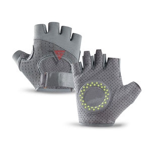 Guantes de Ciclismo Personalizados de Tela Elástica de Poliéster, Cuero Sintético Perforado, Medios Dedos, Transpirables, con Pantalla Táctil, para Hombre - Product Image 1